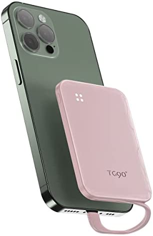TG90° 4500mah Small Portable Power Bank Built-in Cable, Ultra Slim Portable Cell Phone Battery Pack Charger Compatible with iPhone 13/13 Pro Max/12/12 Pro Max/11/11 Pro Max/X/XS/SE/8 and More TG90° 4500mah Small Portable Power Bank Built-in Cable, Ultra Slim Portable Cell Phone Battery Pack Charger Compatible with iPhone 13/13 Pro Max/12/12 Pro Max/11/11 Pro Max/X/XS/SE/8 and More