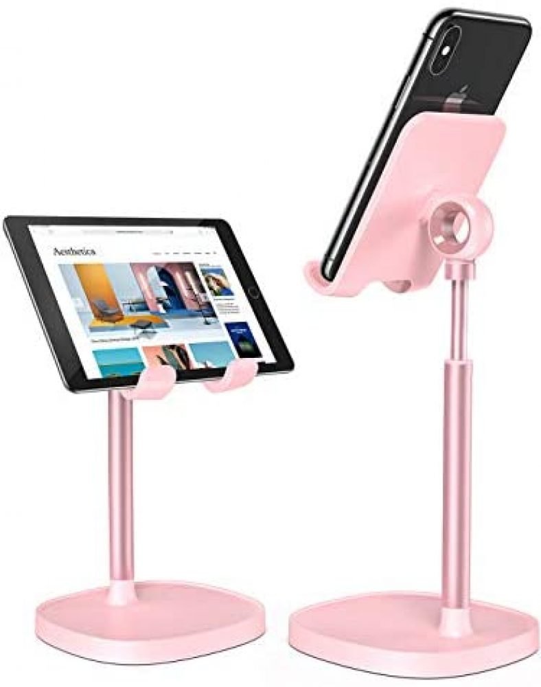LISEN Pink Kitchen Accessories Kawaii Cell Phone Stand for iPhone & Desk Taller and More Photogenic Than Phone Dock Free Your Neck Height Angle Adjustable iPhone Holder Stand Things LISEN Pink Kitchen Accessories Kawaii Cell Phone Stand for iPhone & Desk Taller and More Photogenic Than Phone Dock Free Your Neck Height Angle Adjustable iPhone Holder Stand Things