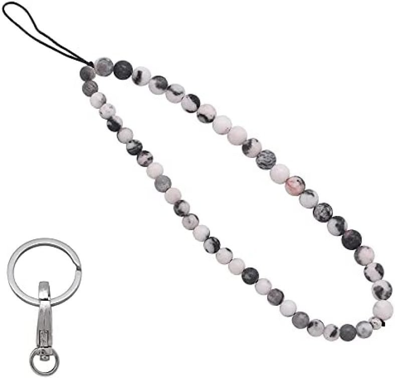C&L Accessories Beaded Phone Charm Cell Phone Lanyard Wrist Strap Handmade Natural Gemstone