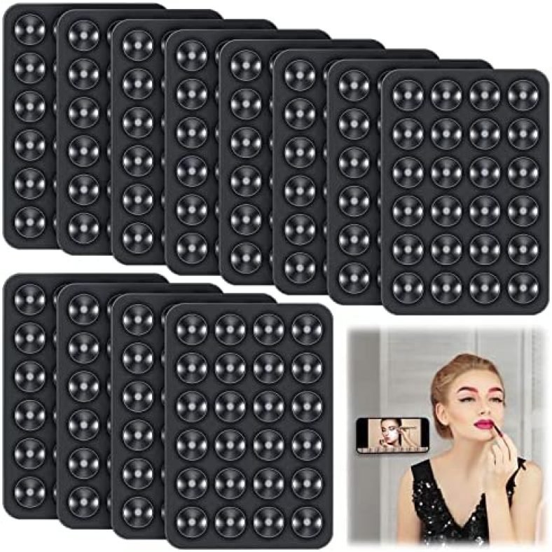 Kanayu 12 Pcs Silicone Suction Phone Case Suction Cup Phone Mount Adhesive Phone Accessory Holder Non Slip Phone Suction Cup Mat for Mirror Bathroom Home Kitchen (Black, 3.15 x 2.17 Inch) Kanayu 12 Pcs Silicone Suction Phone Case Suction Cup Phone Mount Adhesive Phone Accessory Holder Non Slip Phone Suction Cup Mat for Mirror Bathroom Home Kitchen (Black, 3.15 x 2.17 Inch)