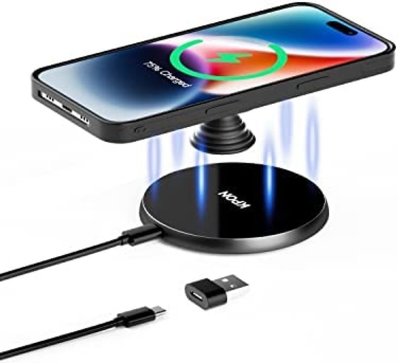 KPON Wireless Phone Charger for Thick Cases Up to 10mm – 15W Max Wireless Charging Pad for iPhone 14/13/12/11/SE/X/8/Wireless Phones – Compatible with Popsocket/Otterbox (Adapter Not Include)