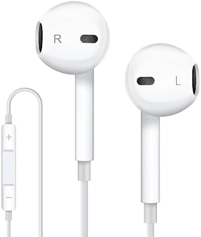 Aolcev Wired Earbuds for iPhone Headset with Mic Earphones with A Multi-Function Button for Full Control in-Ear Headphones Compatible with iPhone 14 / Plus/Pro/Pro max and Most iOS Systems, White Aolcev Wired Earbuds for iPhone Headset with Mic Earphones with A Multi-Function Button for Full Control in-Ear Headphones Compatible with iPhone 14 / Plus/Pro/Pro max and Most iOS Systems, White