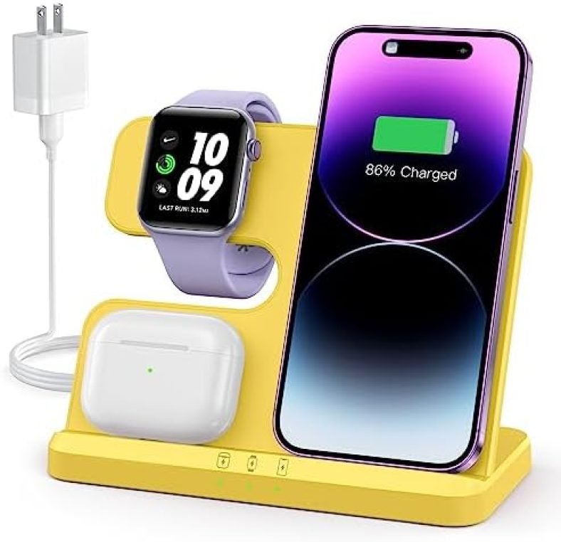 𝟮𝟬𝟮𝟯 𝗡𝗲𝘄 JARGOU 3 in 1 Wireless Charging Station Wireless Charger for iPhone 14 13 12 11 Pro Max/X/8 Charging Station for Multiple Devices for Apple Watch for AirPods 2/3/Pro/Pro 2 𝟮𝟬𝟮𝟯 𝗡𝗲𝘄 JARGOU 3 in 1 Wireless Charging Station Wireless Charger for iPhone 14 13 12 11 Pro Max/X/8 Charging Station for Multiple Devices for Apple Watch for AirPods 2/3/Pro/Pro 2