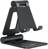 Nulaxy Dual Folding Cell Phone Stand, Fully Adjustable Foldable Desktop Phone Holder Cradle Dock Compatible with Phone 13 12 11 Pro Xs Xs Max Xr X 8, Nintendo Switch, Tablets (7-10″), All Phones