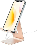 Urmust Cell Phone Stand for Desk Phone Holder Dock Cradle Stand for iPhone 14 13 12 11 Pro Max X Xr 8 Plus 7 6,Tablet(4-10in) [2023 Updated Version] Gold