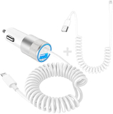 [Apple MFi Certified] iPhone Charger Fast Car Charging, BARMASO 4.8A USB Power Rapid Car Charger with Built-in Coiled Lightning + 6FT Lightning Cable for iPhone 14 13 12 11 Pro/XS/XR/X/SE/iPad/AirPods