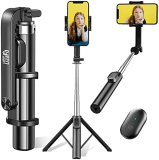 Colorlizard 39″ Selfie Stick Tripod with Remote, Cellphone Tripod Stand, 6 in 1 Wireless Bluetooth Selfie Stick for iOS & Android Devices, Portable Selfie Stick for iPhone, Travel Accessories.