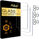 Ailun 3 Pack Screen Protector for iPhone 14 Pro Max[6.7 inch] + 3 Pack Camera Lens Protector,Sensor Protection,Dynamic Island Compatible,Case Friendly Tempered Glass Film,[9H Hardness] – HD