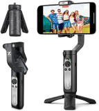 Gimbal Stabilizer for Smartphone, 3-Axis Phone stabilizer with Tripod, Foldable Phone Gimbal for Android and iPhone 14 PRO MAX, Stabilizer for Video Recording with 600° Auto Rotation – hohem iSteady X