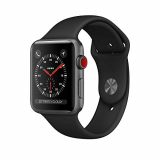 Apple Watch Series 3 (GPS + Cellular), 42mm Space Gray Aluminum Case with Black Sport Band – Grey (Refurbished)