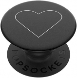 PopSockets: Phone Grip with Expanding Kickstand, Pop Socket for Phone – White Heart Black