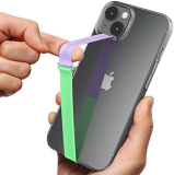 3 in 1 Optimal Bicolor Cell Phone Strap, Sinjimoru Reusable Phone Grip Holder for Hand with Clip as Phone Loop Finger Holder for iPhone Case & Samsung. Sinji Loop Clip Two Tone Lavender Mint 230