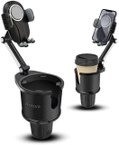 Aoisva Car Cup Holder Phone Mount Adjustable Base with 360° Rotation Universal Multifunctional Cup Holder Cell Phone Holder for Car Fits Any iPhone & Galaxy & All Smartphones [Upgrade 2-in-1]