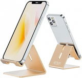 Urmust Desk Cell Phone Stand Holder Aluminum Phone Dock Cradle for iPhone 14 13 12 11 Pro Xs Max Xr X 8 7 6 6s Plus 5 5s 5c, Office Decor Office Supplies Accessories Desk (Gold)