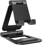 Nulaxy A5 Tablet Stand, Fully Adjustable Foldable Desktop Stand Holder Compatible with iPad Air 4/Mini, New iPad 10.2/9.7, iPad Pro 11/12.9, Samsung, Nintendo, All Mobile Devices (4-14’’), Black