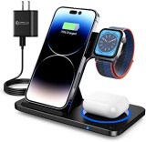 Charging Station for Multiple Devices Apple, 3 in 1 Foldable Wireless Charger Stand, Wireless Charging Station for iPhone 14/13/12/11/XS Max/XS/XR/X/8P, Airpods 3/2/pro, Apple Watch 8/7/6/5/4/3/2/SE